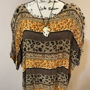 Animal print T-shirt- beaded